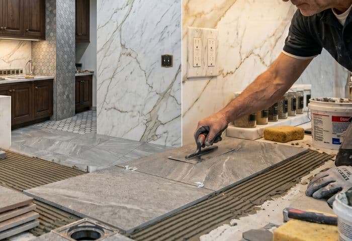 tile work - completed Manhattan project